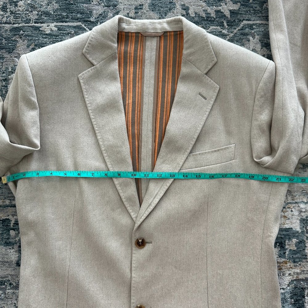 HERMES Mens linen and cotton neutral sport coat blazer jacket - Picture 4 of 11